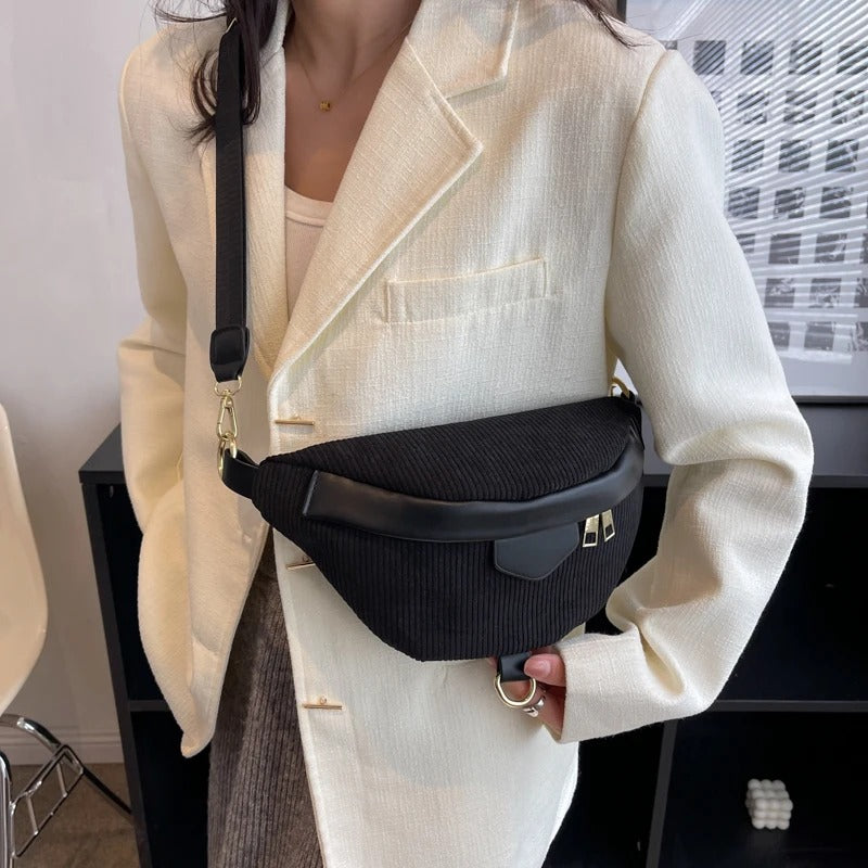 Banane velours côtelé Sac Seau