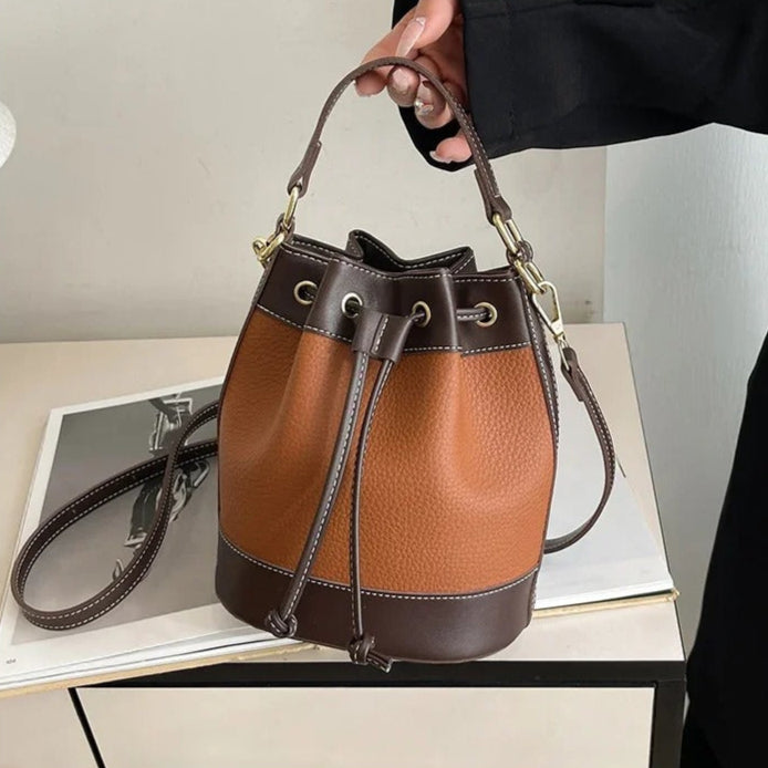 Petit sac seau marron femme Sac Seau1