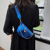 sac banan femme bleu métalisé