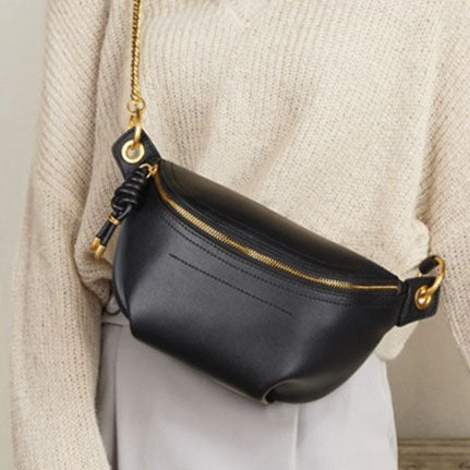 Banane cuir noir femme