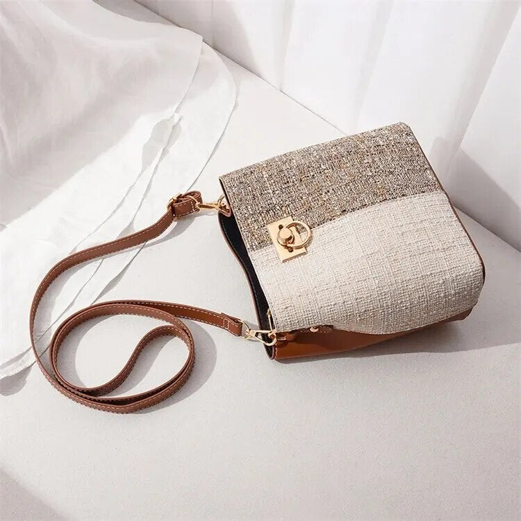 sac bicolore beige 