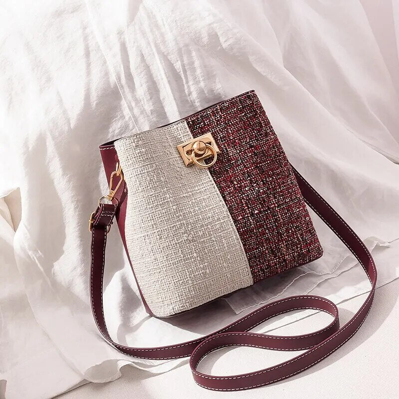 sac bicolore bordeau