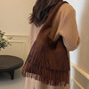 Sac frange daim marron