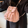 Sac seau matelassé rose