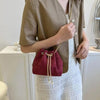 Sac seau mini velours rouge