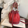 Sac seau rouge femme cuir