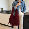 Ssac frange daim bordeaux