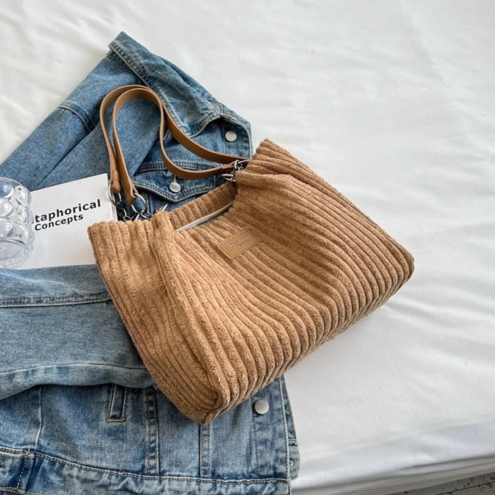 Sac velours côtelé femme