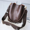 sac seau croco marron