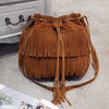 sac franges camel femme