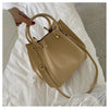 sac seau cuir beige