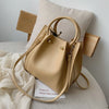 sac seau cuir beige