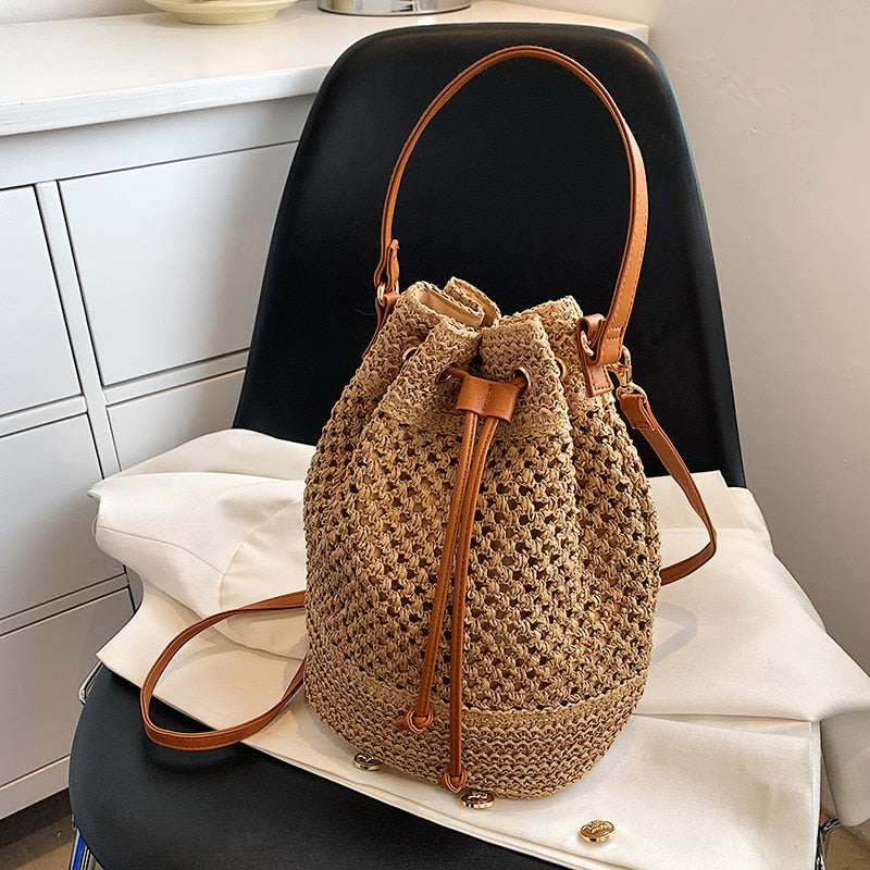Sac En Paille Pour Femme Sac Bandoulière En Paille Tissé Main Pour