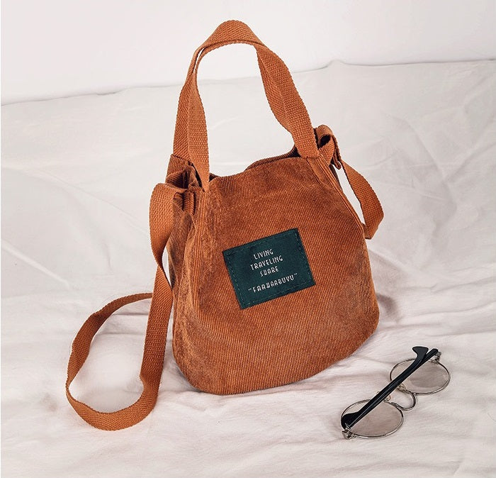 sac seau camel en velours